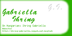 gabriella ihring business card